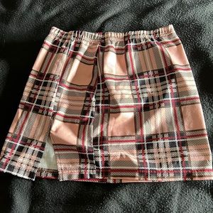 cute pink plaid miniskirt